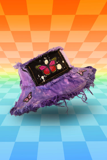 Butterfly Splatter Patch Bucket Hat